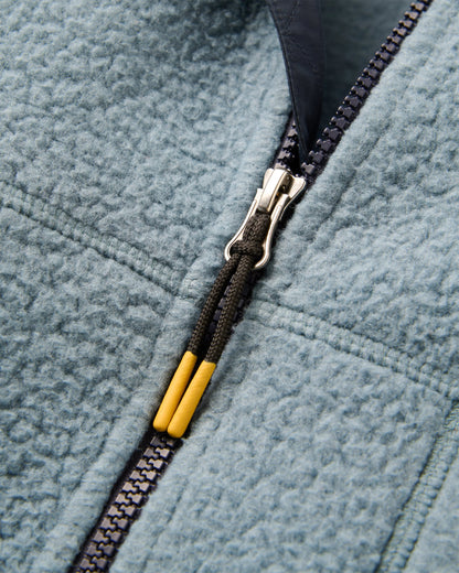Home Full Zip Hooded Sherpa Fleece - Stormy Blue  - Flatlay