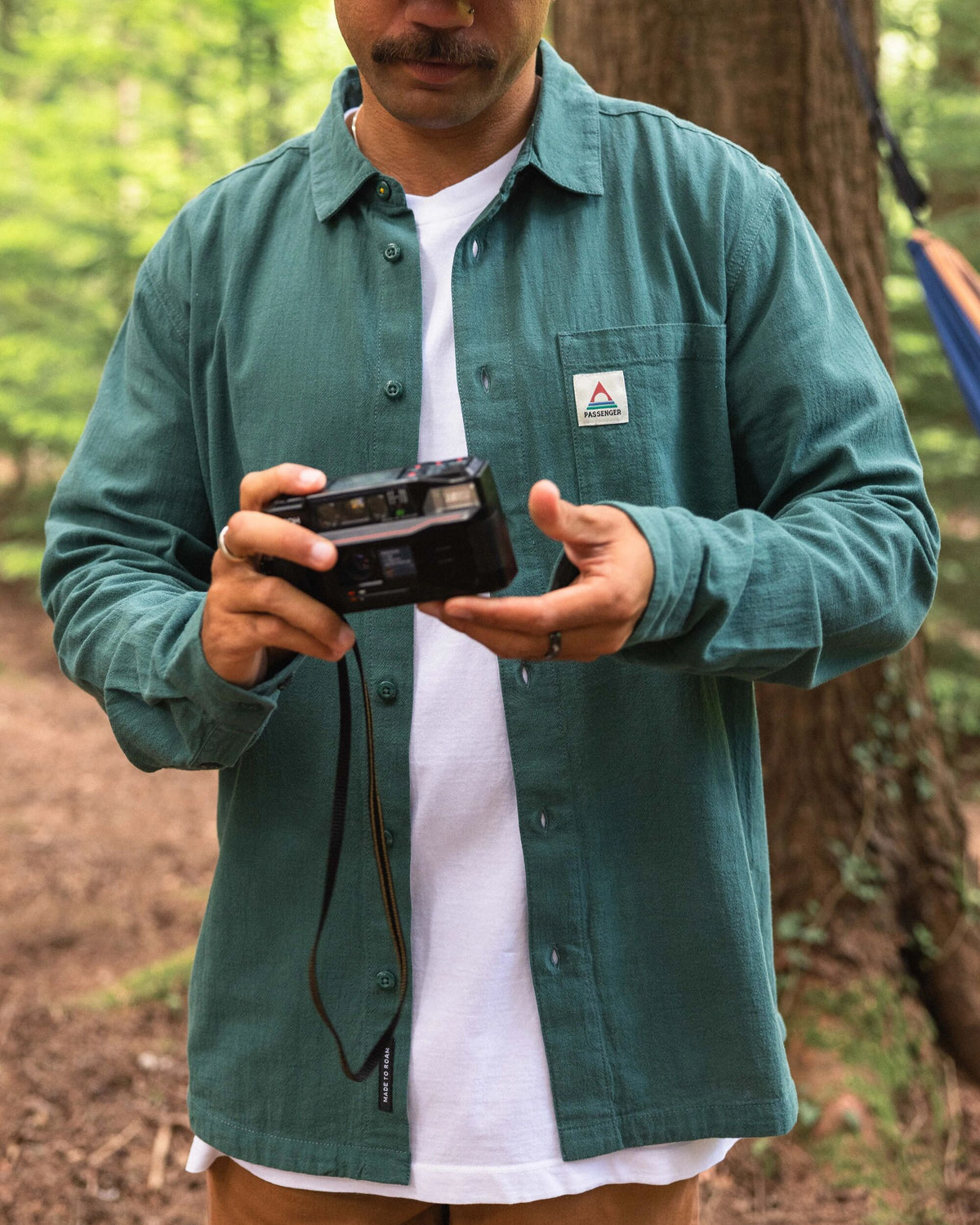 Arica Textured Cotton Shirt - Deep Ocean - Lifestyle