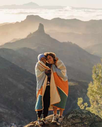 Cabin Sherpa Blanket - Cornflower - Lifestyle