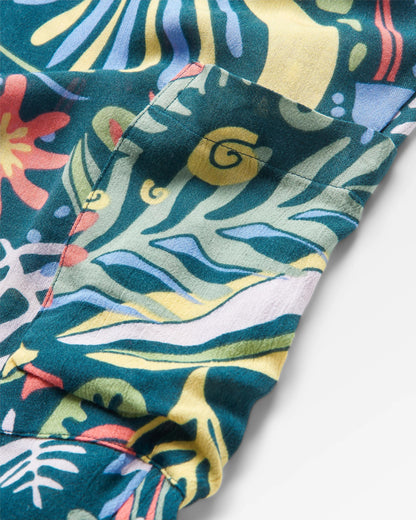 Thimbleberry Jumpsuit - Abstract Seaweed Tidal Blue - 