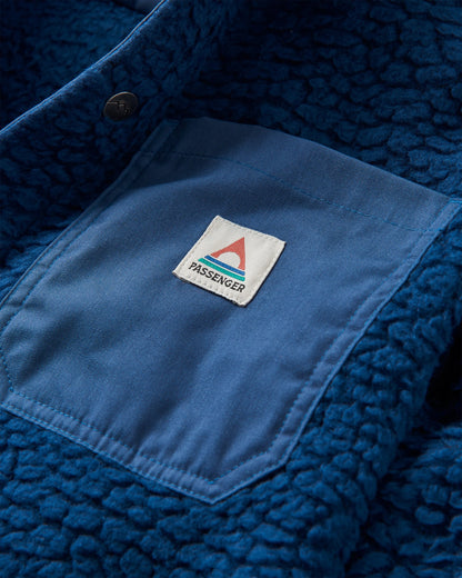 Rappel Sherpa Oversized Shirt - Dark Denim - Flatlay