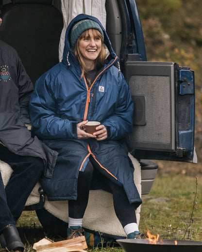 Waves Sherpa Lined Changing Robe - Dark Denim/ Deep Navy - Lifestyle - Female