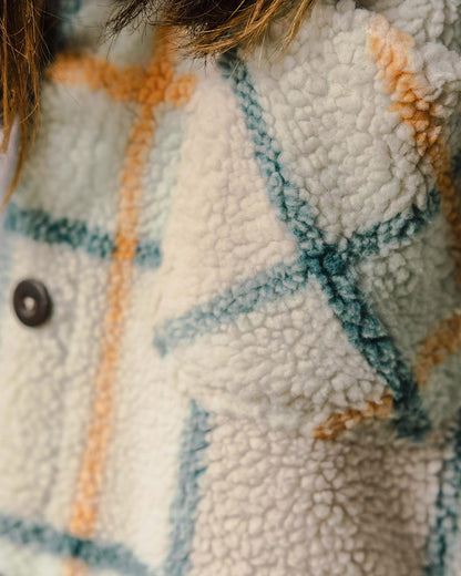 Olympus Yarn Dye Sherpa Fleece Shirt - Surf Spray Check - Lifestyle