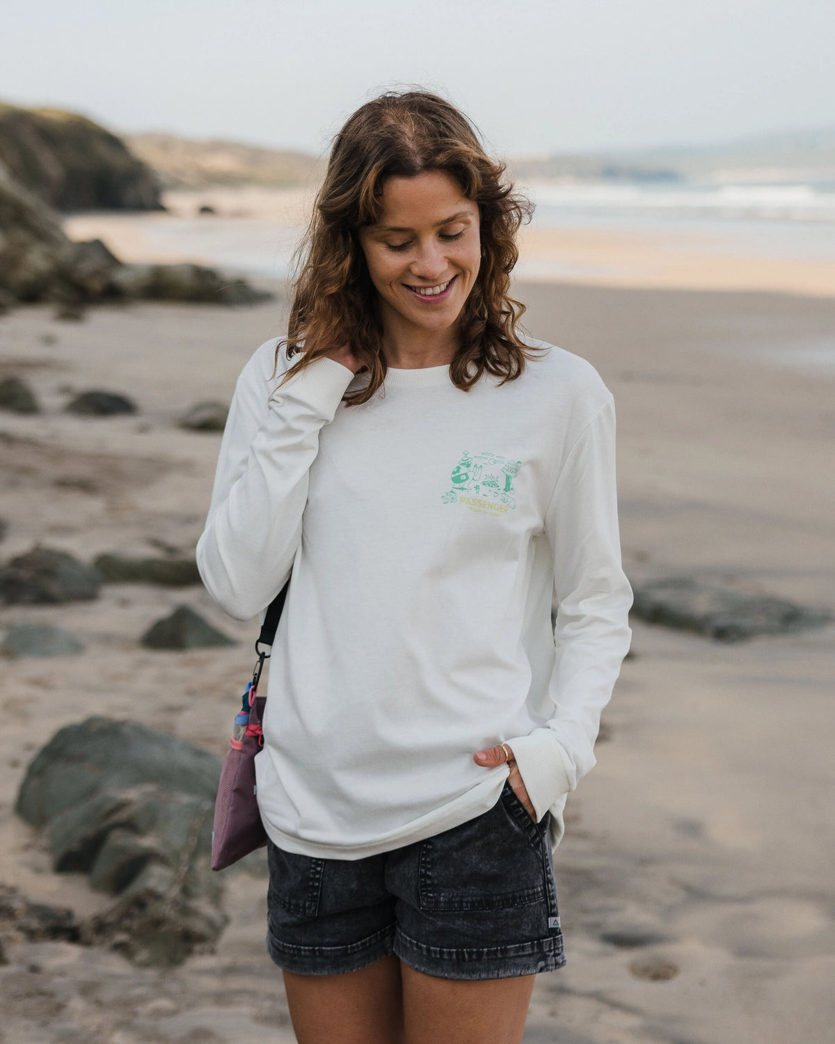 Better Outside Cotton Oversized LS T-Shirt - Marshmallow - Lifestyle