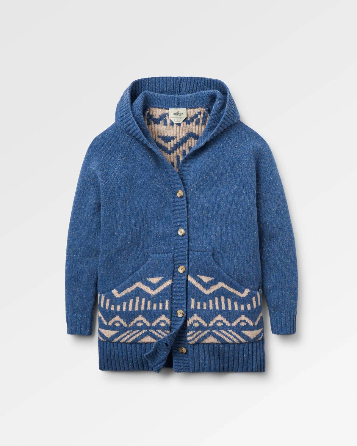 Snoozle Knitted Hooded Cardigan - Rich Nav - Flatlay
