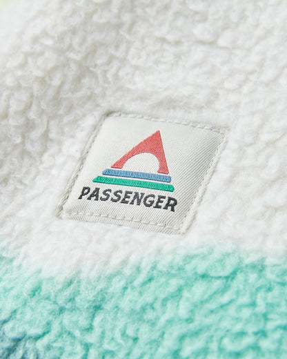 Fairbanks Full Zip Sherpa Fleece - Vista Patchwork Aqua - Flatlay