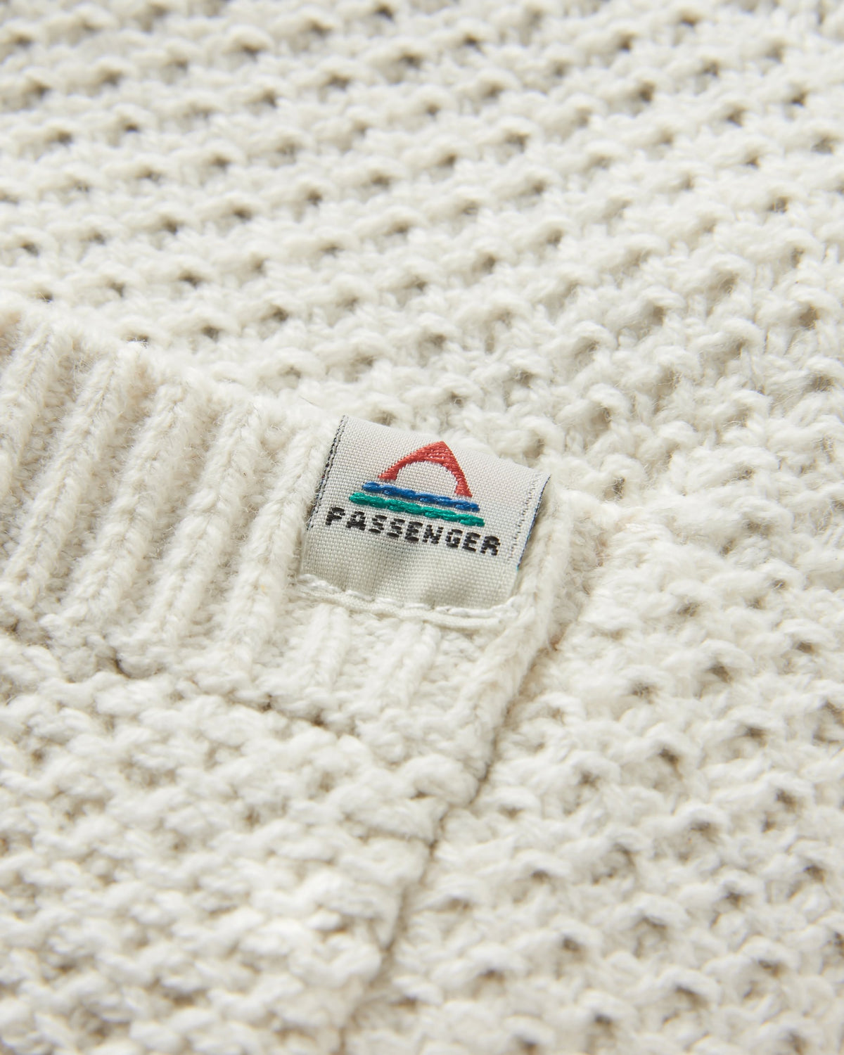 Cove Full Zip Knitted Hoodie - Off White - Flatlay