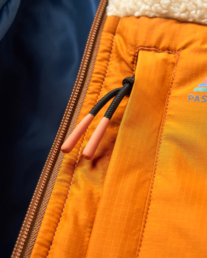 Inspire Insulated Hooded Jacket - Dark Denim/Toffee - Flatlay
