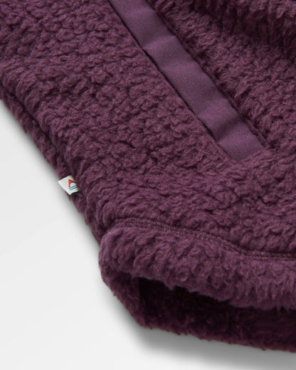 Rappel Sherpa Oversized Shirt - Deep Plum - Flatlay
