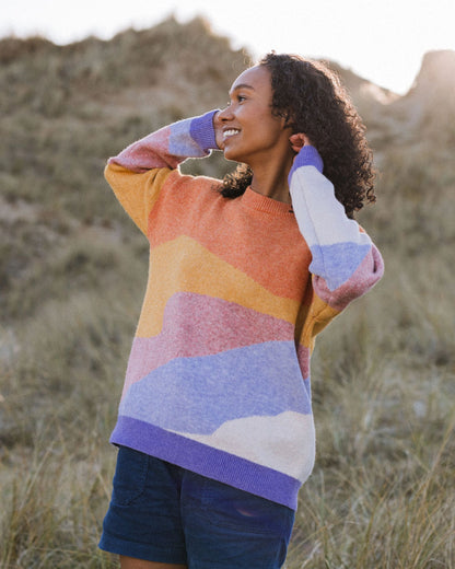 Scenic Knitted Jumper - Scenic Sunrise Orange - Lifestyle