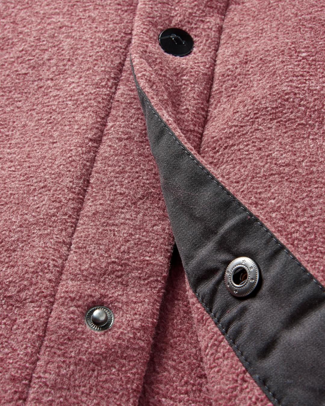 Maple Polar Fleece Shirt - Wine Marl - Flatlay