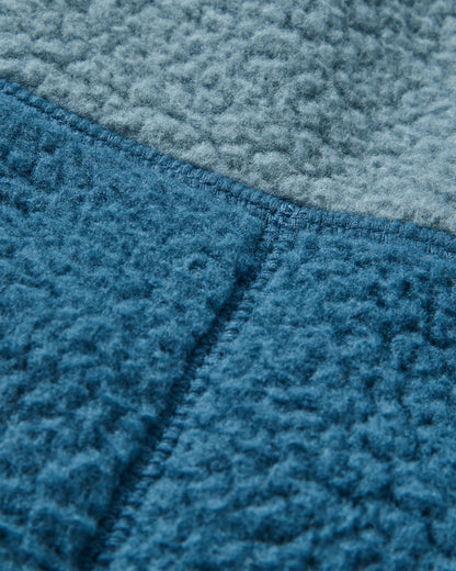 Maine 1/2 Zip Sherpa Fleece - Stormy Blue/Dark Denim - Flatlay