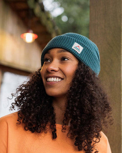Moss Double Layer Waffle Beanie - Mediterranean - Lifestyle - Female