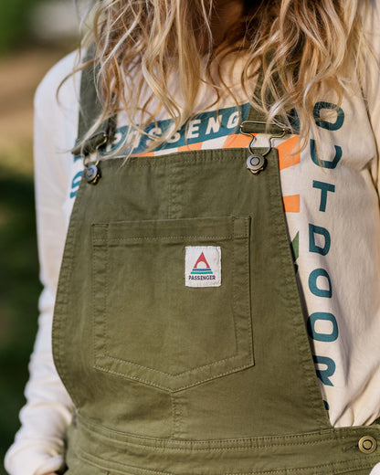 Roamist Cotton Dungarees - Khaki - Lifestyle