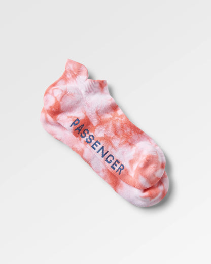 Trainer Socks - Tie Dye Shell Pink - Flatlay