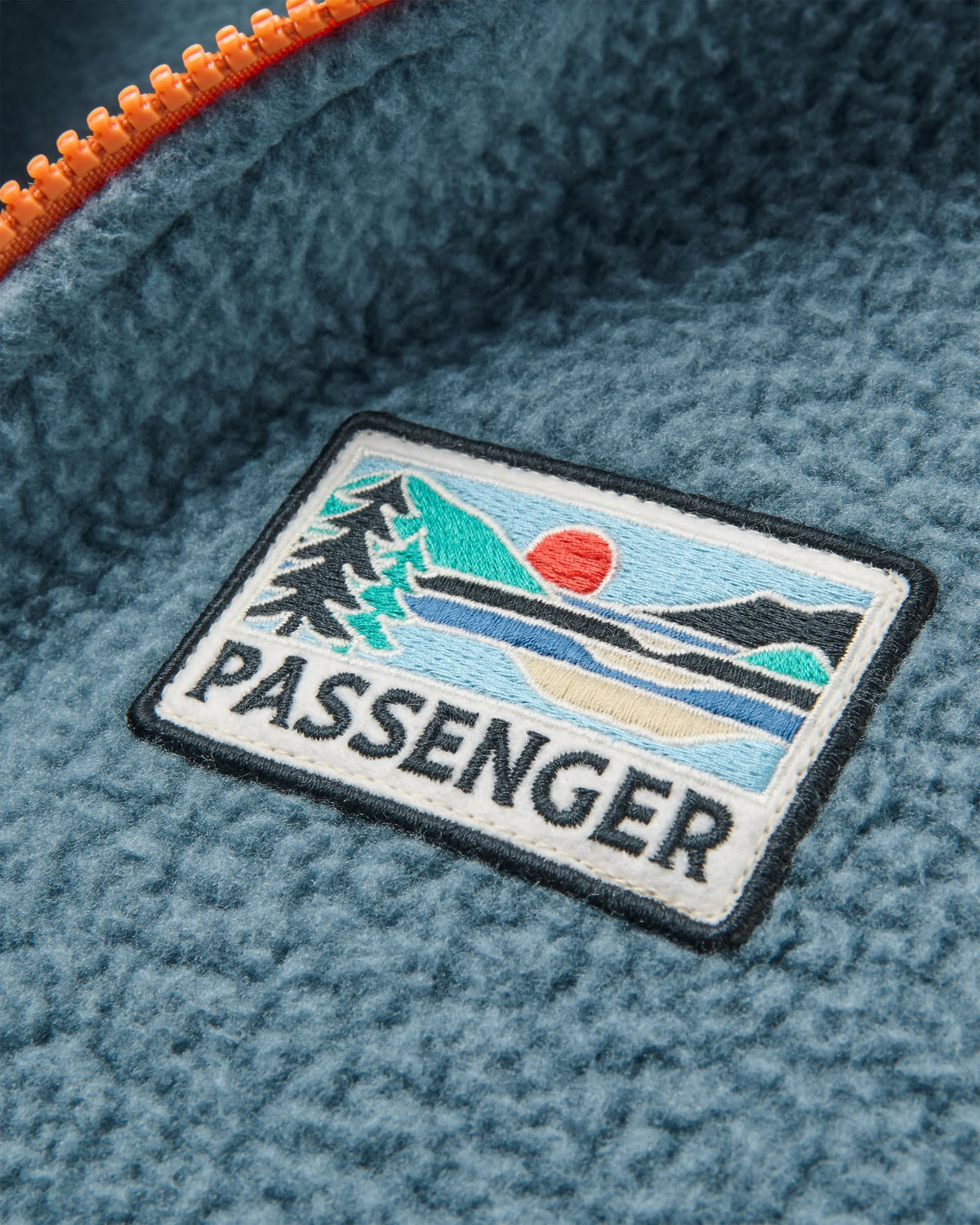 Maine 1/2 Zip Sherpa Fleece - Stormy Blue/Dark Denim - Flatlay