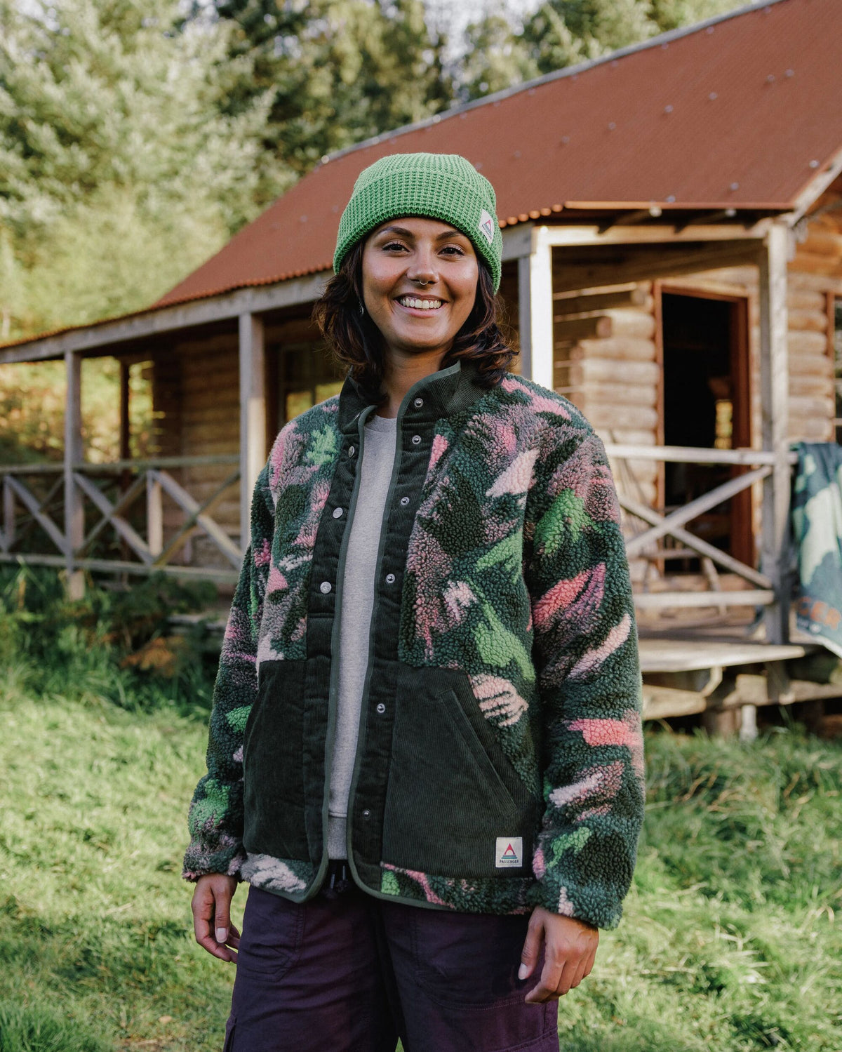 Clover Sherpa Fleece - Abstract Mountain Fir Tree - Lifestyle