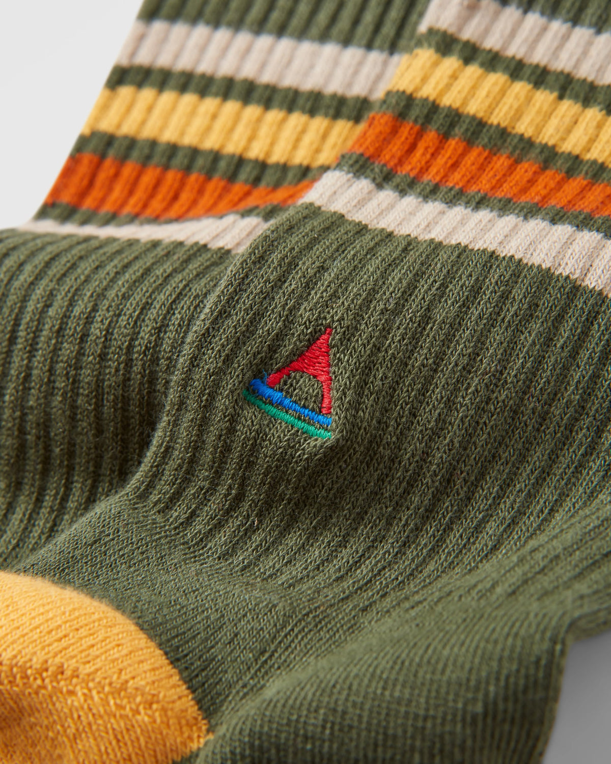Classic Midweight Crew Socks - Khaki - Flatlay