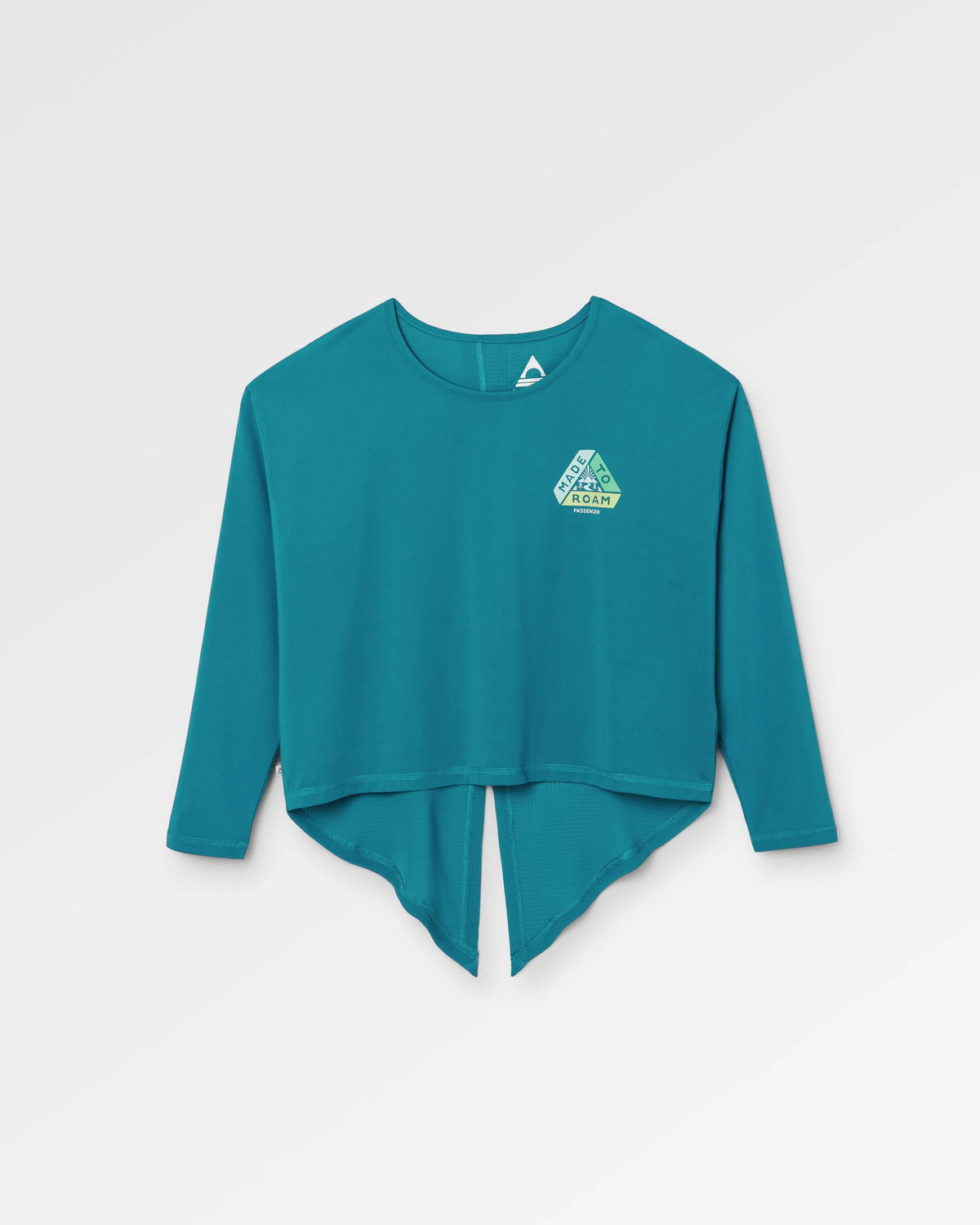 Chakra Tie Back Active LS T-Shirt - Blue Steel - Flatlay