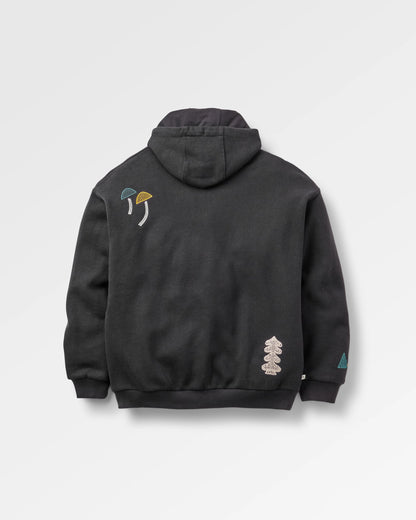 Slower Rhythms Women's Cotton Hoodie - Faded Black - Flatlay