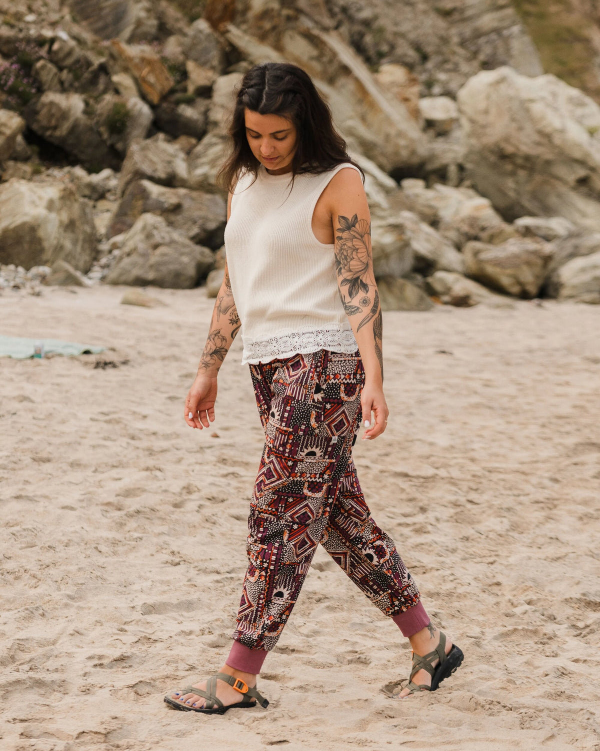Day Dream Trouser - Vintage Patchwork Black/Multi - Lifestyle