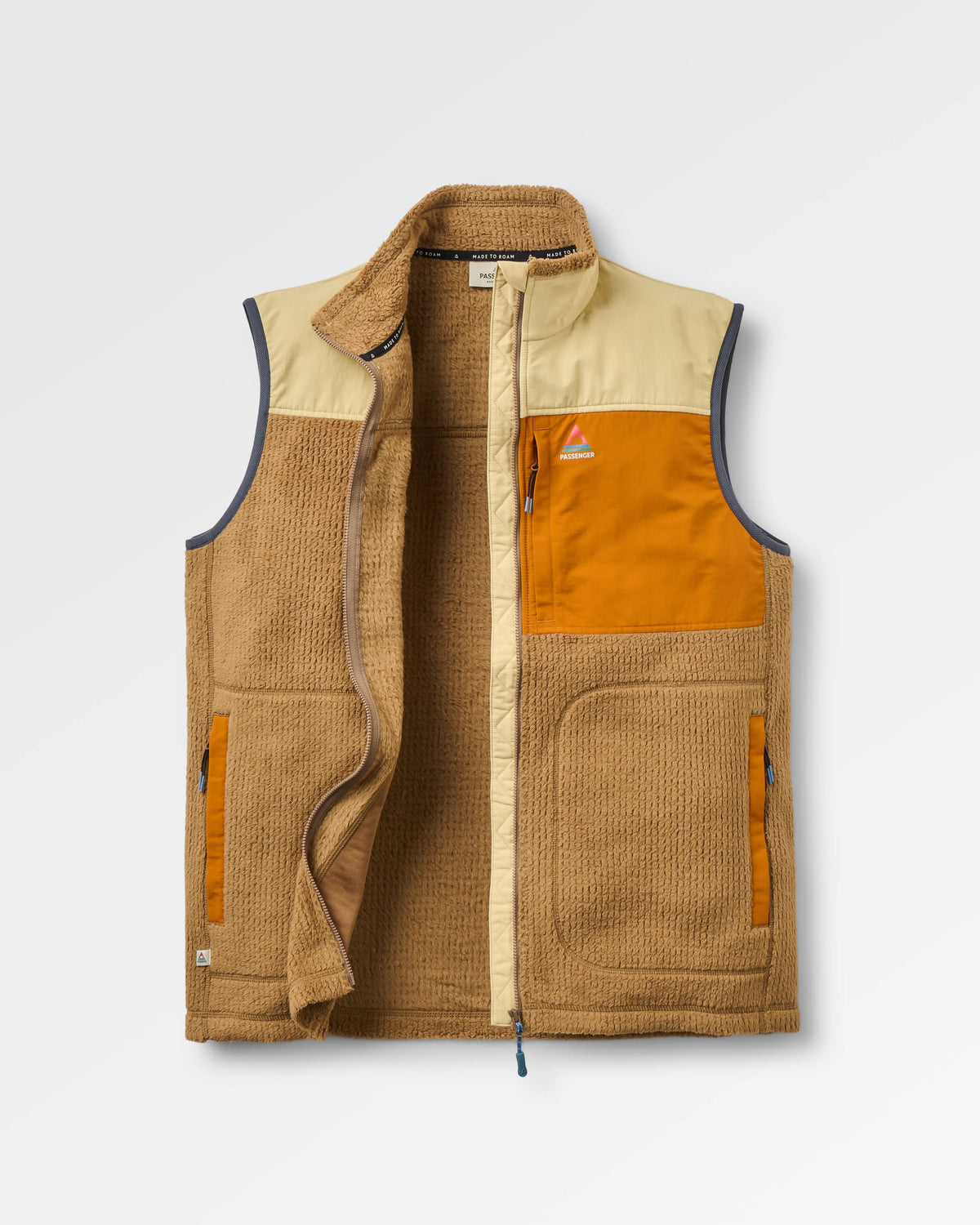 Venturescape Men's Fleece Vest - Caramel/Desert - Flatlay