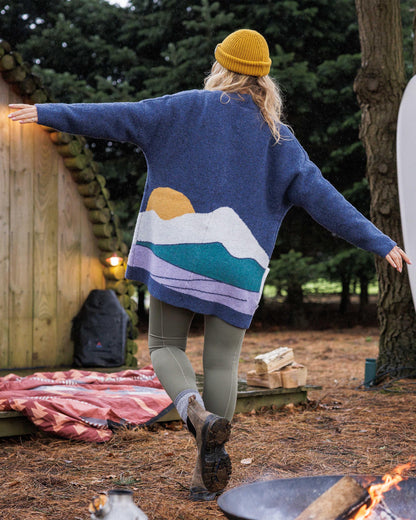 Vista Knitted Cardigan - Dark Denim - Lifestyle