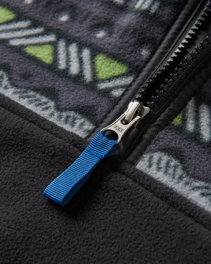 Set Off Polar 1/4 Zip Fleece - Mountain Geo Charcoal - Flatlay