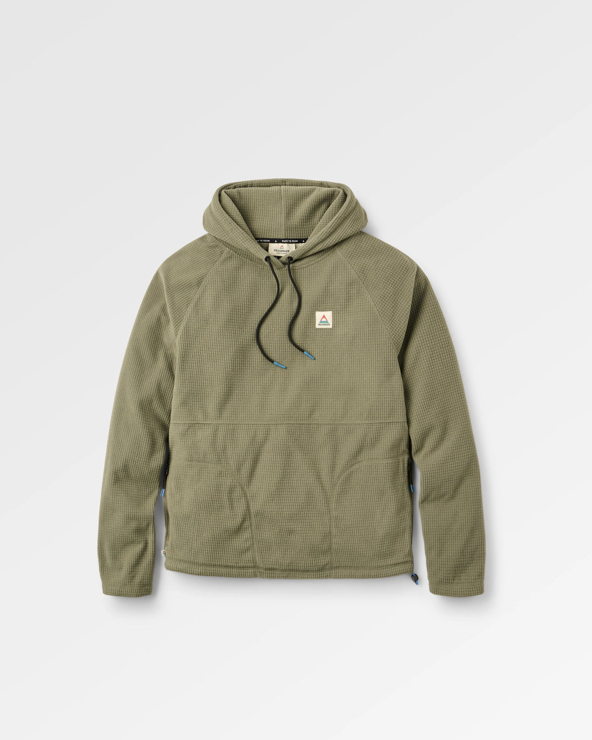 Point Grid Polar Fleece Hoodie - Dusty Olive - Flatlay