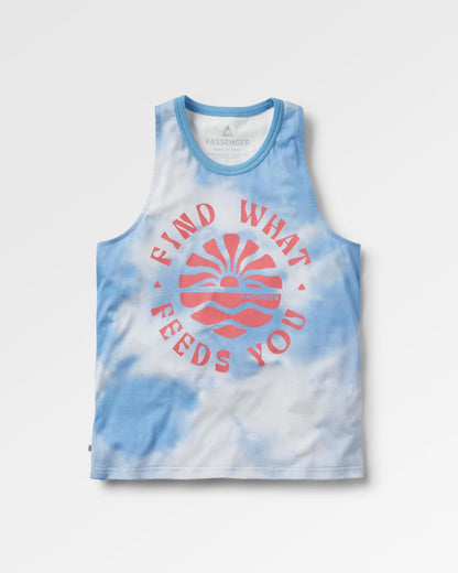 Discovery Cotton Vest - Tie Dye Cornflower - Flatlay