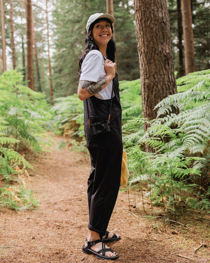 Meadows Cotton Dungarees - Black - Lifestyle