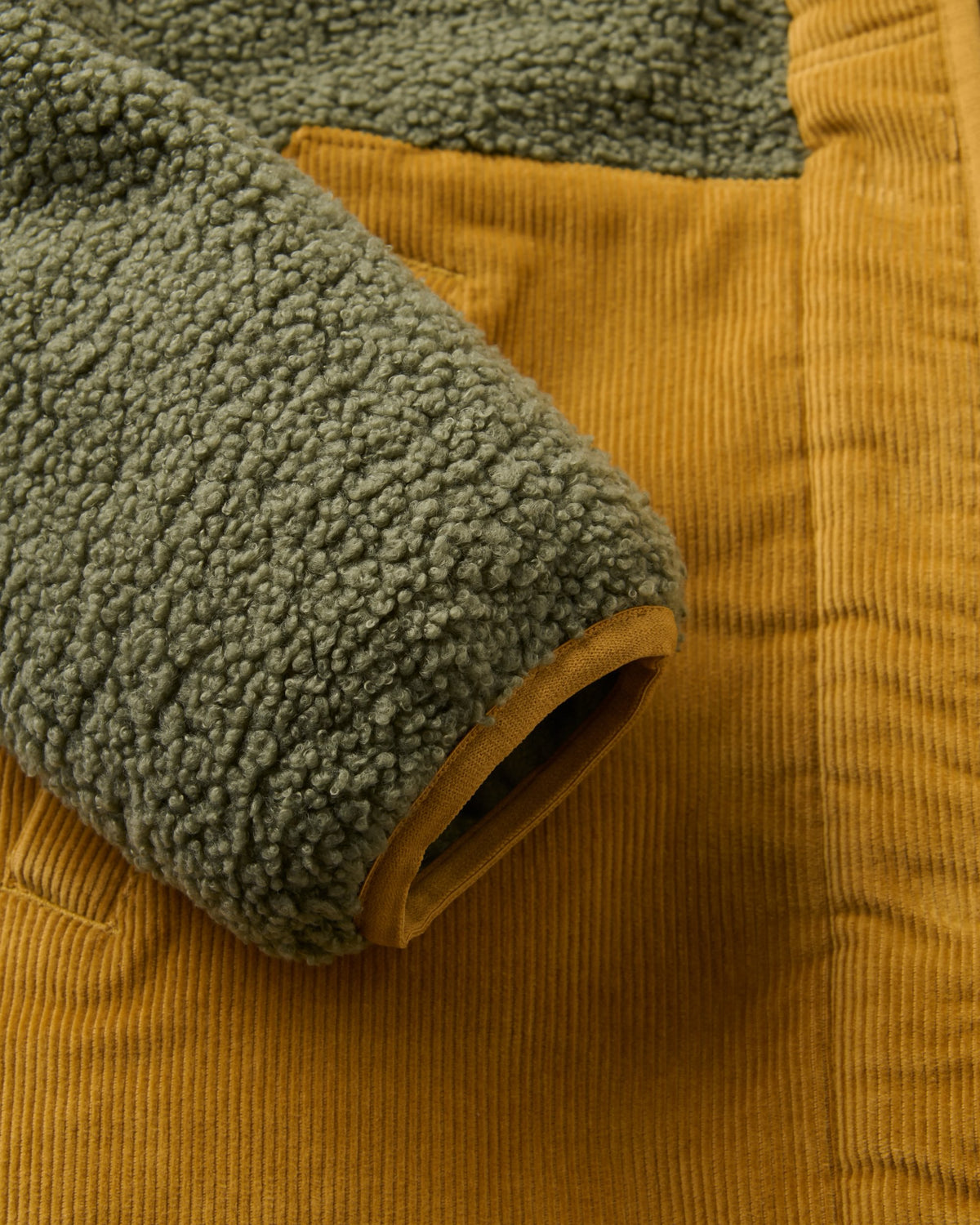 Clover Sherpa Fleece - Dusty Olive - Flatlay