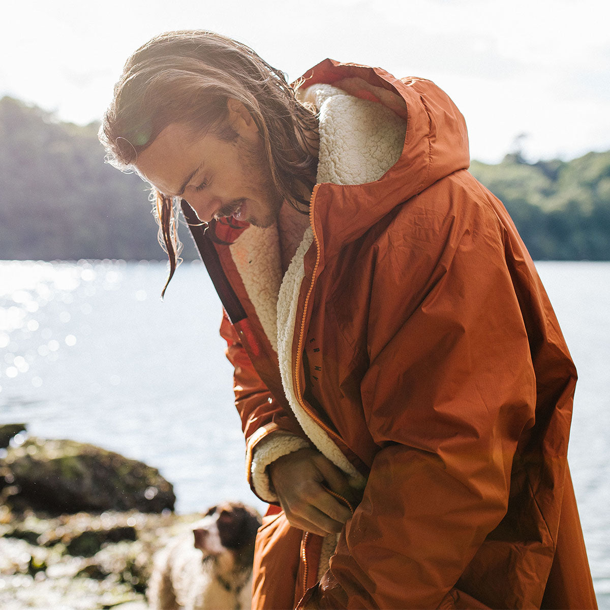 Escapism Sherpa Lined Changing Robe - Rust - Lifestyle - Male