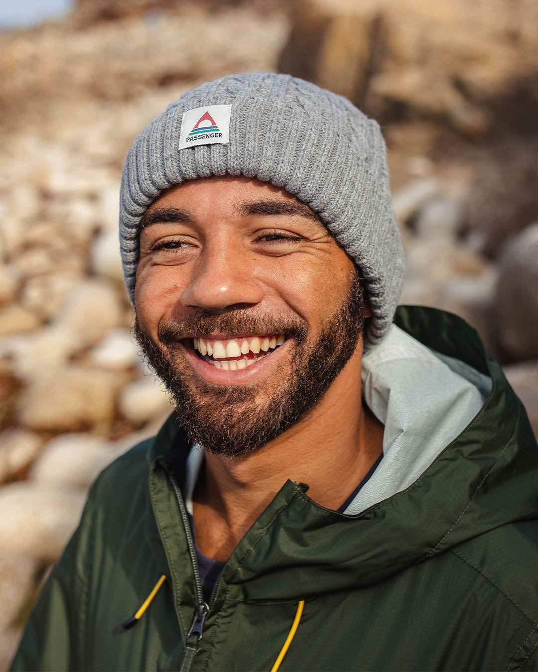 Fireside Cable Knit Beanie - Grey Marl - Lifestyle