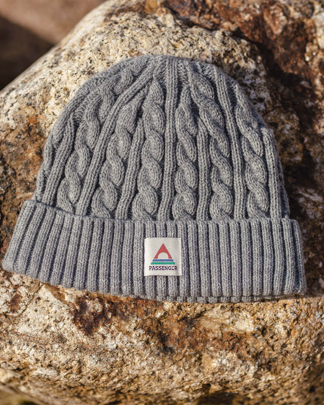 Fireside Cable Knit Beanie - Grey Marl - Lifestyle