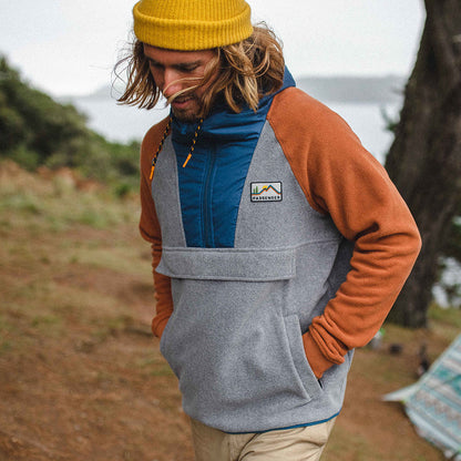 Woodland 1/2 Zip Polar Fleece - Grey Marl - Lifestyle