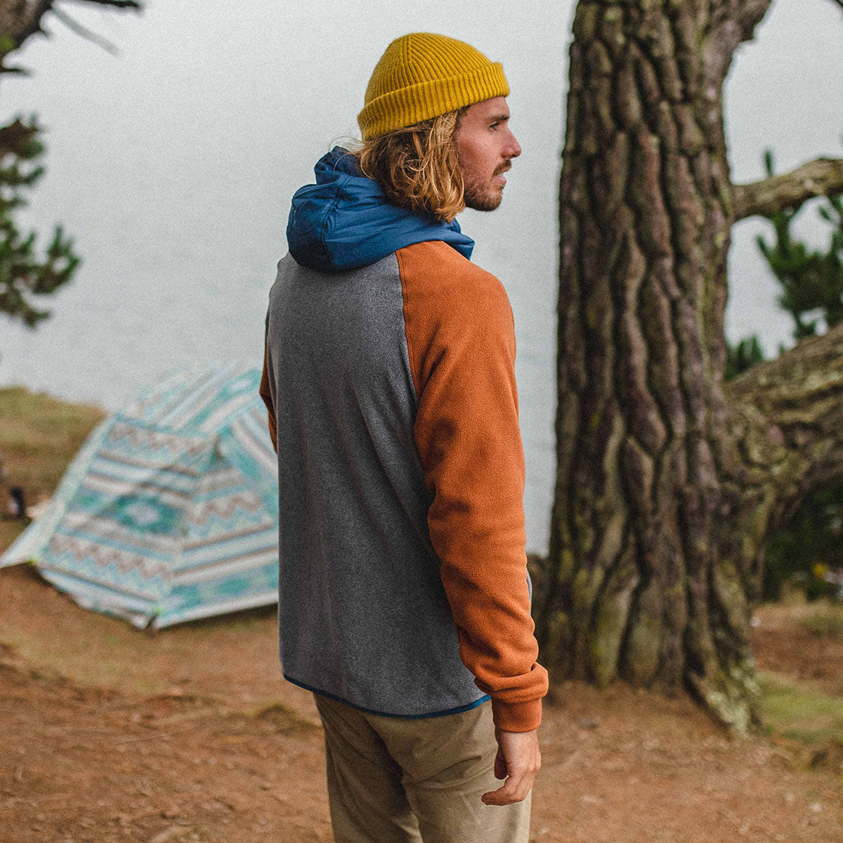 Woodland 1/2 Zip Polar Fleece - Grey Marl - Lifestyle