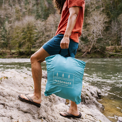 Nomadic Sherpa Blanket - Black 'Nowhere Bound' Print - Lifestyle