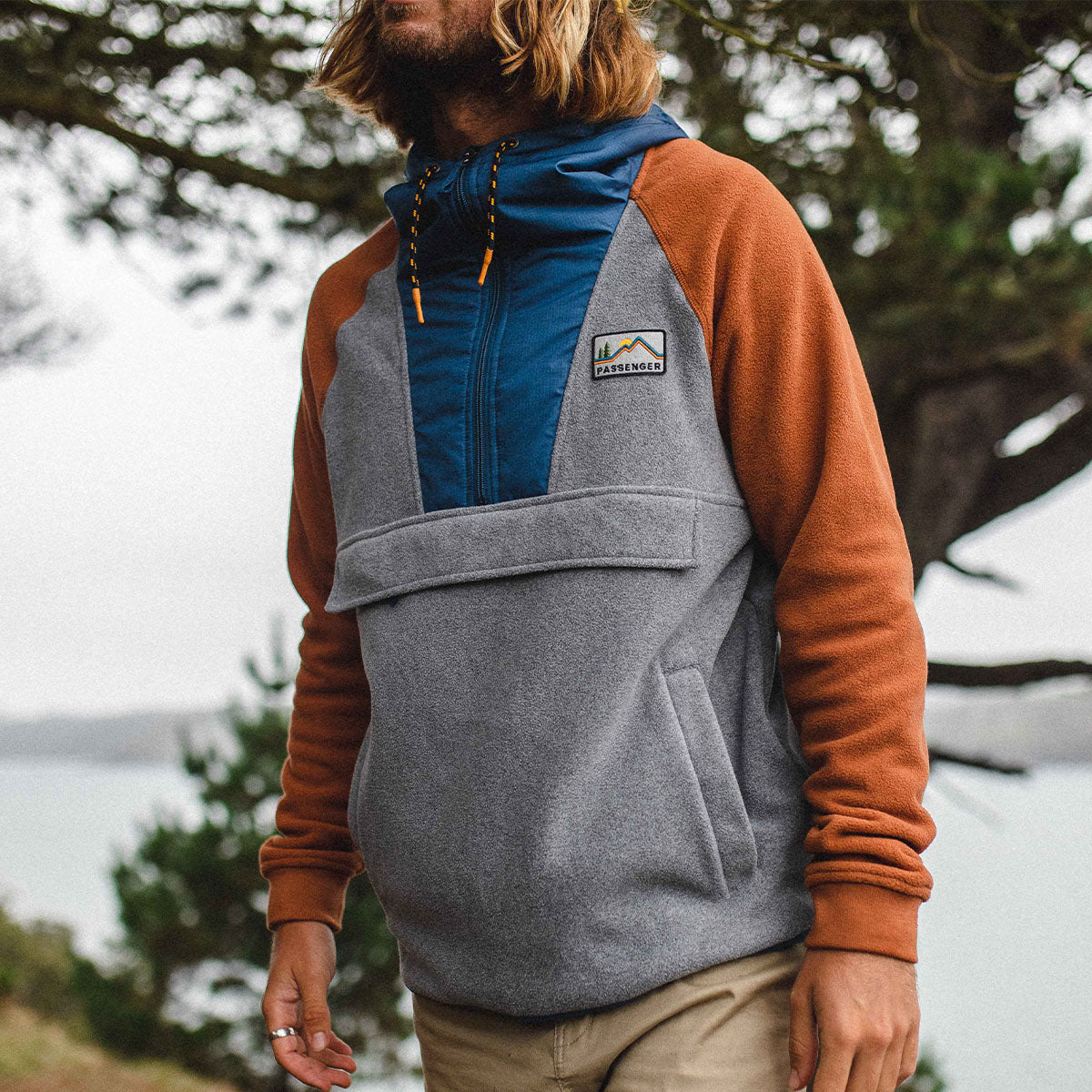 Woodland 1/2 Zip Polar Fleece - Grey Marl - Lifestyle