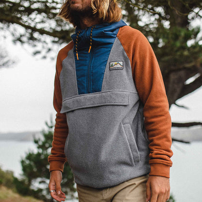 Woodland 1/2 Zip Polar Fleece - Grey Marl - Lifestyle
