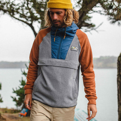 Woodland 1/2 Zip Polar Fleece - Grey Marl - Lifestyle