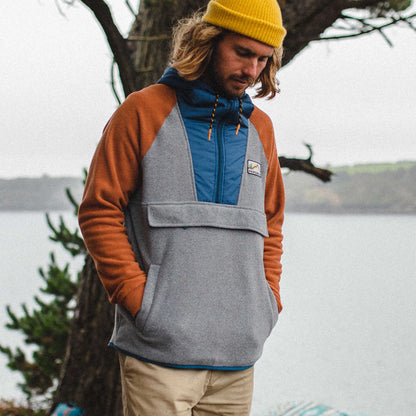 Woodland 1/2 Zip Polar Fleece - Grey Marl - Lifestyle