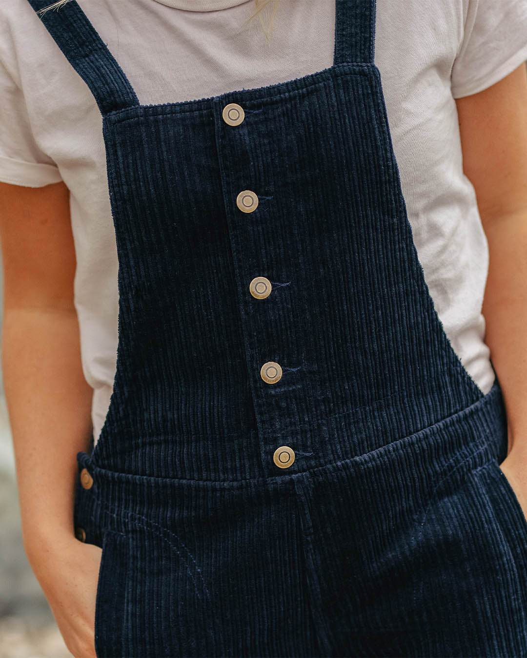 Tiaga Cord Dungarees - Deep Navy - Lifestyle
