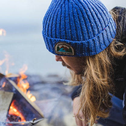 Katira Rib Knit Beanie - Blue Coral - Lifestyle