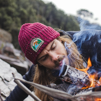 Katira Rib Knit Beanie - Russet - Lifestyle