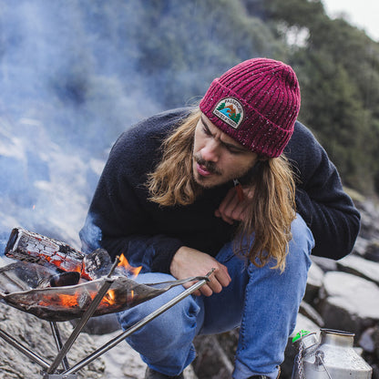 Katira Rib Knit Beanie - Russet - Lifestyle