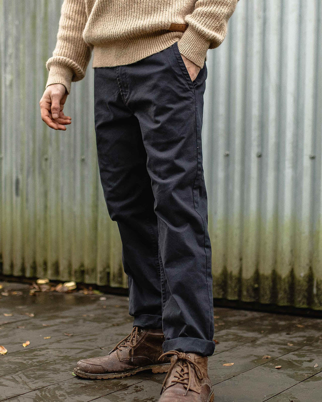 365 Cotton Trouser - Faded Black - Lifestyle