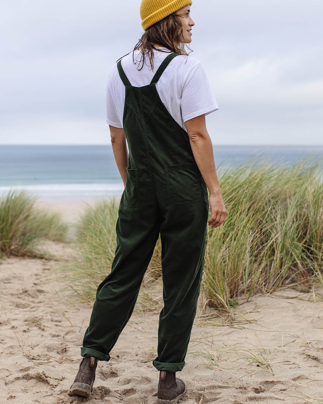 Meadows Cord Dungarees - Fir Tree - Lifestyle