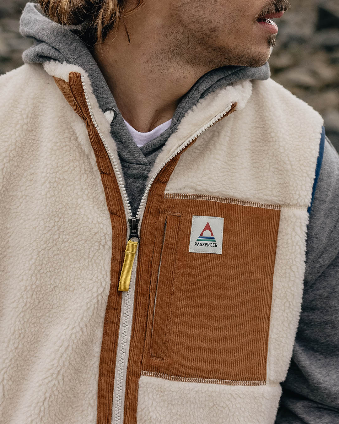 Canyon Deep-Pile Sherpa Vest - Off White - Lifestyle