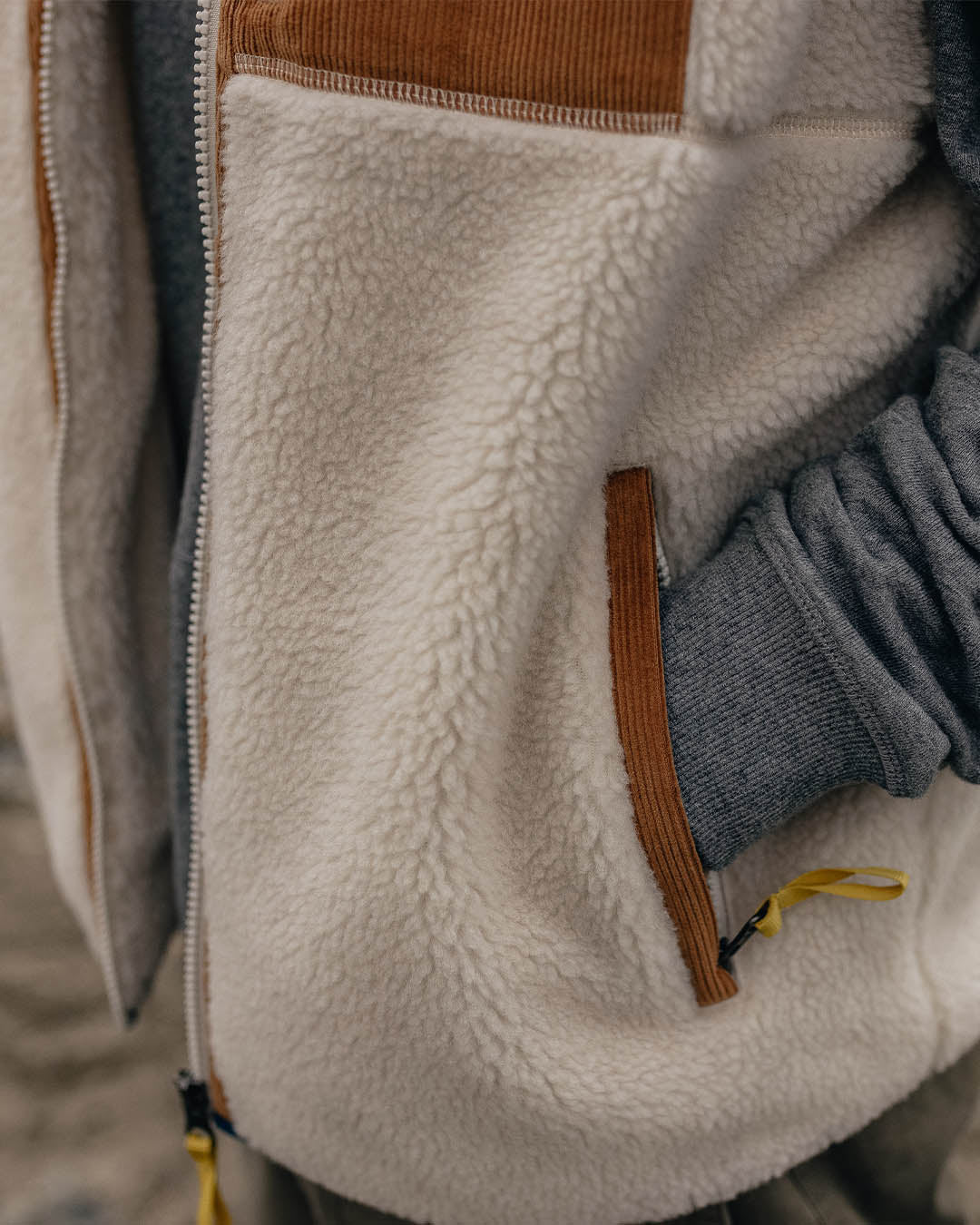 Canyon Deep-Pile Sherpa Vest - Off White - Lifestyle